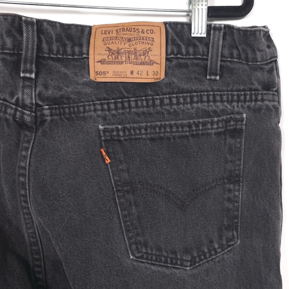 Levi's Vintage Orange Tab 505 Jeans 40x30 Black USA MADE Regular Fit Straight